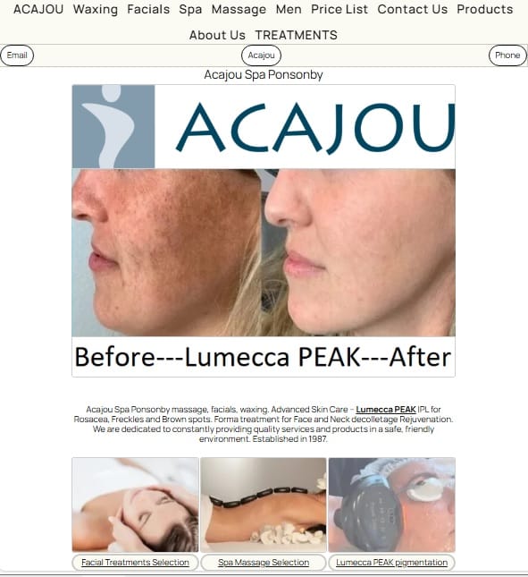 Acajou website on Tablet