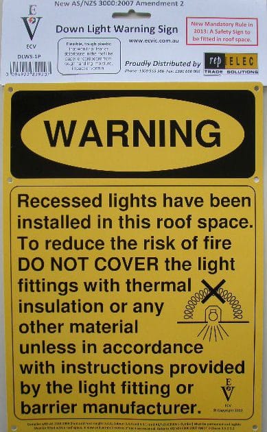 DownLight Warning Sign
